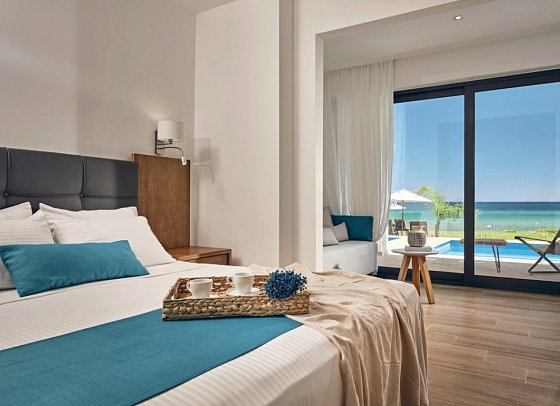 Cavo Orient Beach Hotel - Wohnbeispiel Seaside Suite Private Pool (Zimmercodierung W1R)