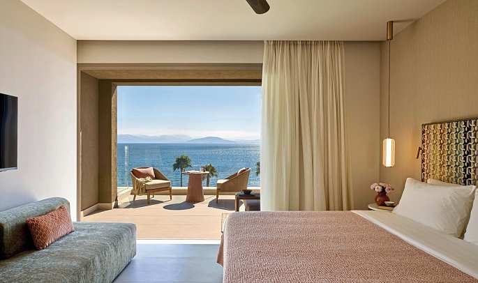 Avali, Mar-Bella Collection - Wohnbeispiel Rooftop Deluxe Double Room Front Sea View (Zimmercodierung DD1)