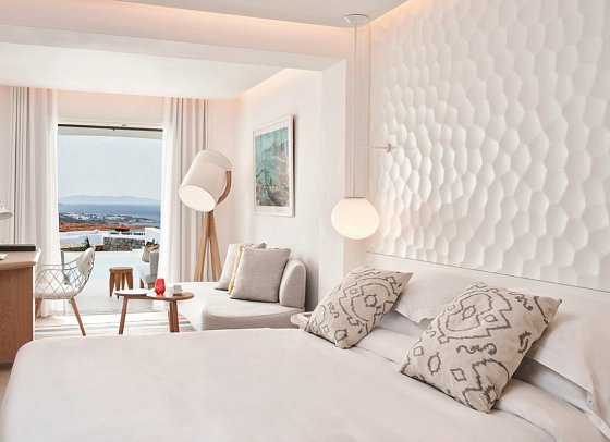 Myconian Kyma - Member of Design Hotels - Wohnbeispiel Doppelzimmer Superior Horizon Meerblick Privatpool (Zimmercodierung DSR)