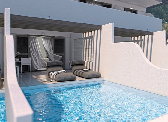 Petrino Eco Village - Wohnbeispiel Maisonette Privatpool Poolblick (Zimmercodierung MS2)