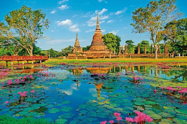 Erlebnis Nord-Thailand - Tempelruinen Wat Sa Si, Sukhothai