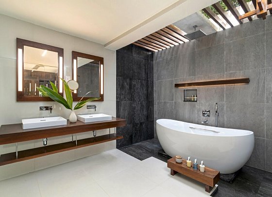 Jetwing Saman Villas - Badbeispiel Deluxe Suite with Pool (Zimmercodierung WD2)