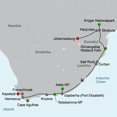 Südafrika zum Verweilen (Kapstadt-Johannesburg)