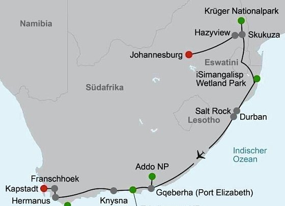 Südafrika zum Verweilen (Kapstadt-Johannesburg)