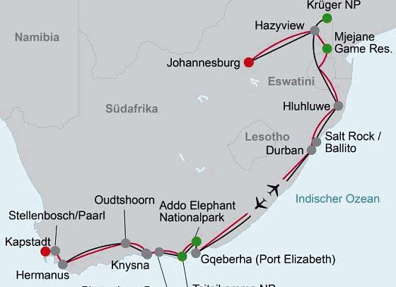 Klassisches Südafrika (ab Kapstadt/bis Johannesburg)