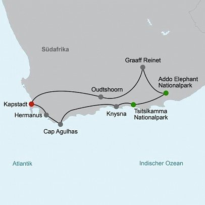 Faszination Gartenroute, Karoo und Addo (Autoreise)