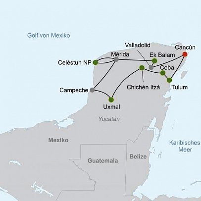 Mietwagenreise Mayaland