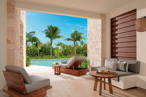 Secrets Playa Blanca Costa Mujeres - Wohnbeispiel Preferred Club Junior Suite Swim Out (Zimmercodierung JLQ)