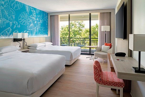 Curaçao Marriott Beach Resort - Wohnbeispiel Gardenview Queen (Zimmercodierung UG2)