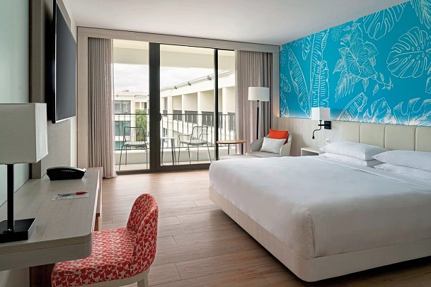 Curaçao Marriott Beach Resort - Wohnbeispiel Partial Oceanview King (Zimmercodierung UBM)