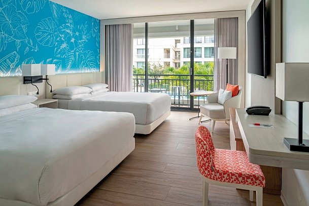 Curaçao Marriott Beach Resort - Wohnbeispiel Partial Oceanview Queen (Zimmercodierung U1M)