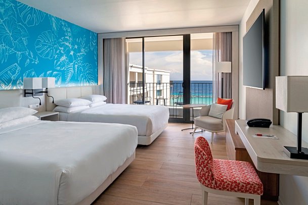 Curaçao Marriott Beach Resort - Wohnbeispiel Oceanview Queen (Zimmercodierung J2M)