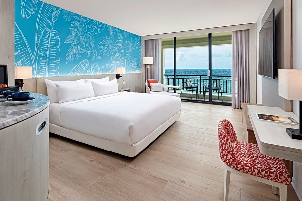 Curaçao Marriott Beach Resort - Wohnbeispiel Oceanfront King (Zimmercodierung JBO)
