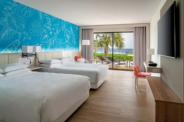 Curaçao Marriott Beach Resort - Wohnbeispiel Oceanfront Queen (Zimmercodierung J1O)