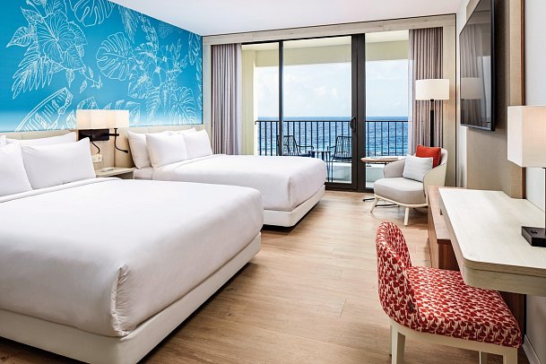 Curaçao Marriott Beach Resort - Wohnbeispiel Oceanfront Queen (Zimmercodierung J1O)