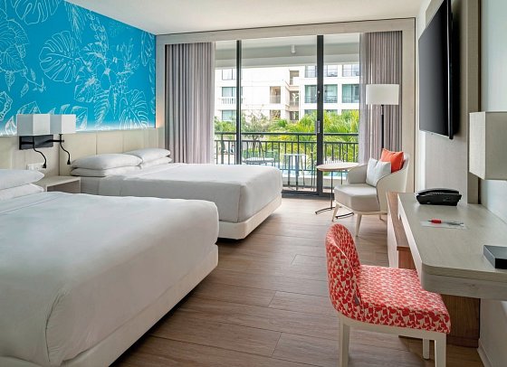Curaçao Marriott Beach Resort - Wohnbeispiel Partial Oceanview Queen (Zimmercodierung U1M)