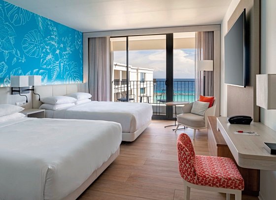 Curaçao Marriott Beach Resort - Wohnbeispiel Oceanview Queen (Zimmercodierung J2M)