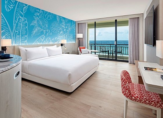 Curaçao Marriott Beach Resort - Wohnbeispiel Oceanfront King (Zimmercodierung JBO)