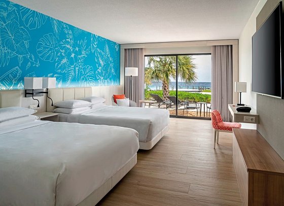 Curaçao Marriott Beach Resort - Wohnbeispiel Oceanfront Queen (Zimmercodierung J1O)