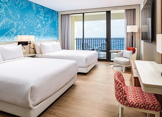 Curaçao Marriott Beach Resort - Wohnbeispiel Oceanfront Queen (Zimmercodierung J1O)