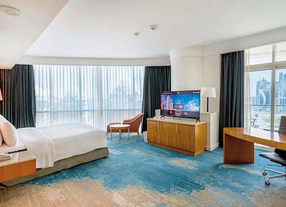 Hilton Doha Hotel - Wohnbeispiel Premium Sea View (Zimmercodierung UMM)
