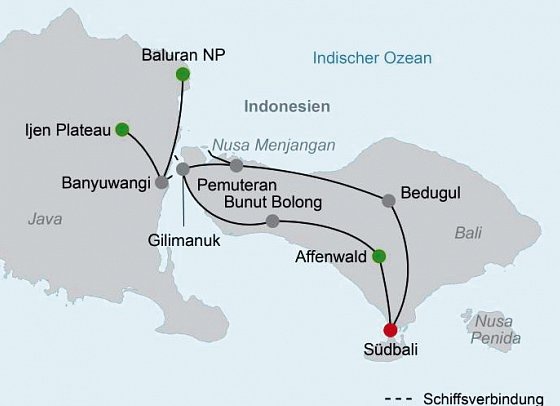 Nationalparks in Westbali und Ostjava (Gruppenreise)