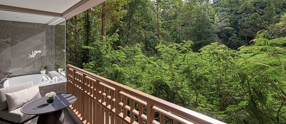 Anantara Ubud Bali Resort - Beispiel Balkon Forest (Zimmercodierung UM2)