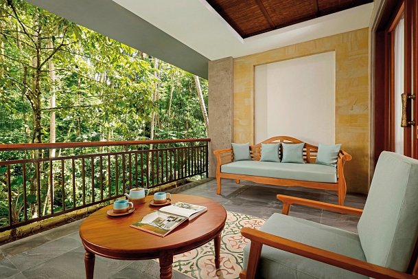 Abisena Ubud - Beispiel Balkon River Suite (Zimmercodierung WB1)