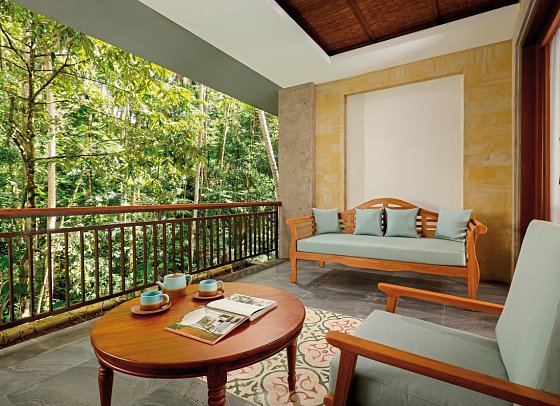 Abisena Ubud - Beispiel Balkon River Suite (Zimmercodierung WB1)