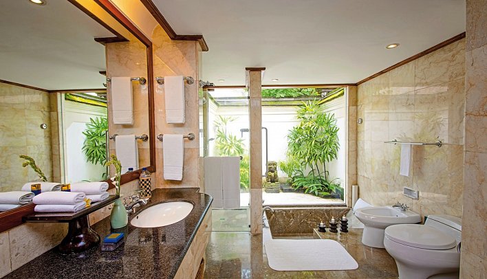 The Oberoi Beach Resort, Bali - Badbeispiel Luxury Lanai Garden View (Zimmercodierung UBG)