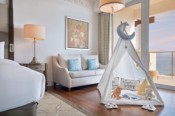 Waldorf Astoria Dubai Palm Jumeirah - Wohnbeispiel King Deluxe Palm Sea View (Zimmercodierung D3M)