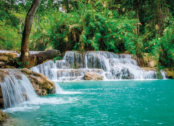 Höhepunkte in Laos und Kambodscha (Privatreise) - Kuang Si Wasserfall