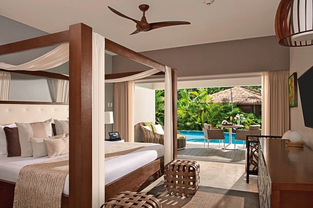 Zoëtry Montego Bay Jamaica - Wohnbeispiel Junior Suite Swim Out Tropical View (Zimmercodierung J1Q)