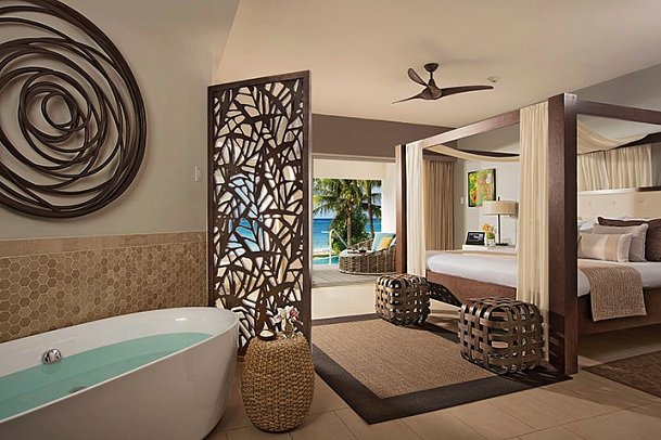 Zoëtry Montego Bay Jamaica - Wohnbeispiel Junior Suite Swim Out Ocean View with Soaking Tub (Zimmercodierung J2Q)