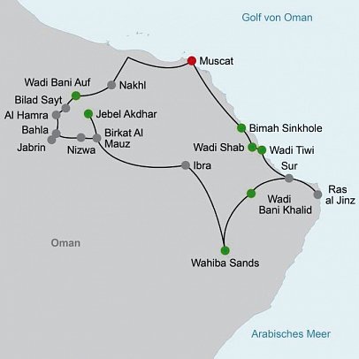 Oman: Von Gebirgen, Wüsten und Oasen