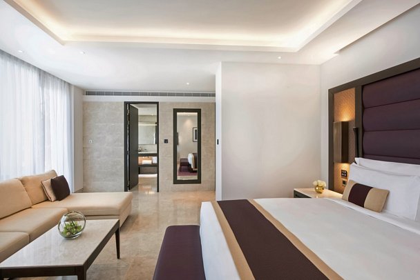 Kempinski Hotel Muscat - Wohnbeispiel Grand Deluxe Resort View (Zimmercodierung UD3)