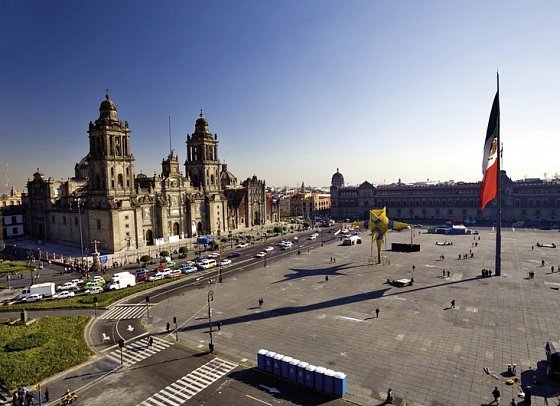 Collage von Welt-Metropole & Mayawelt - Zócalo