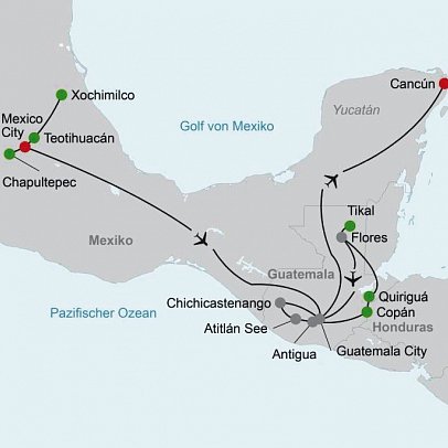 Kaleidoskop der Mayamystik – von Mexico City bis Guatemala