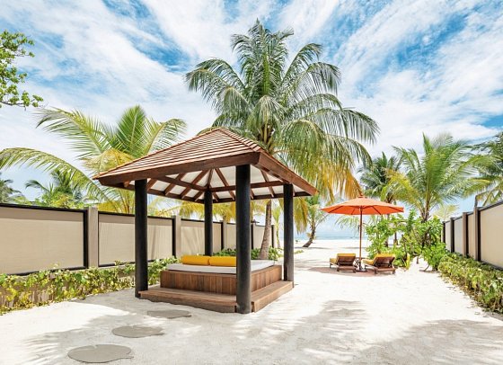 Angsana Velavaru Maldives - Wohnbeispiel Deluxe Beachfront Pool Villa (Zimmercodierung VDR)