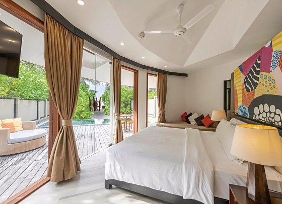 Angsana Velavaru Maldives - Wohnbeispiel Beachfront Family Pool Villa (Zimmercodierung FBR)