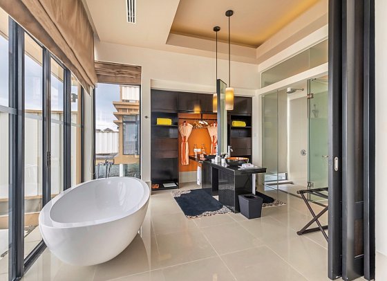 Angsana Velavaru Maldives - Beispiel Bad Deluxe InOcean Pool Villa (Zimmercodierung XD1)