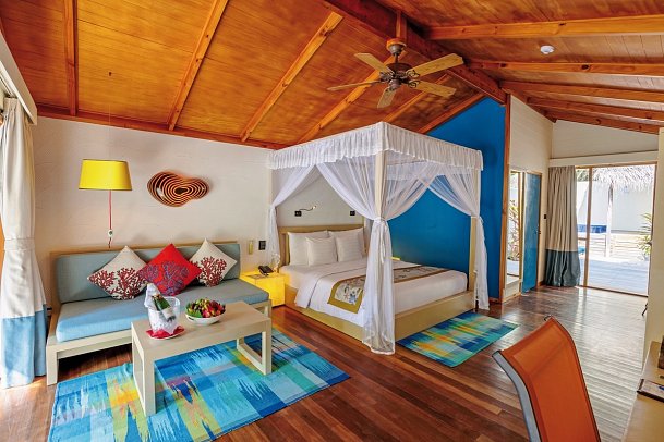 Meeru Maldives Resort Island - Wohnbeispiel Jacuzzi Beach Villa (Zimmercodierung VB2)