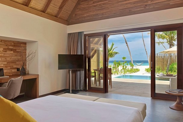 Fushifaru Maldives - Wohnbeispiel Pool Beach Villa (Zimmercodierungen VB3, VB4, VV3 & VV4)