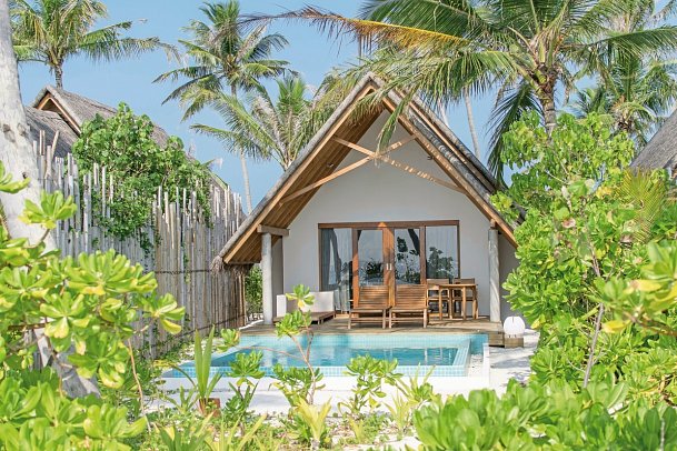 Fushifaru Maldives - Wohnbeispiel Pool Beach Villa (Zimmercodierungen VB3 & VB4)