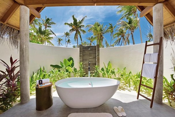 Fushifaru Maldives - Beispiel Bad Beach Villa (Zimmercodierungen VB1, VB2, VV1 & VV2)