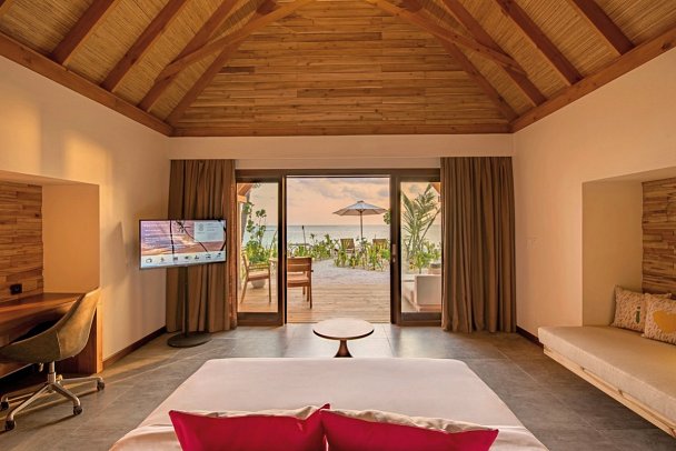 Fushifaru Maldives - Wohnbeispiel Beach Villa Sunrise (Zimmercodierungen VB1 & VV1)
