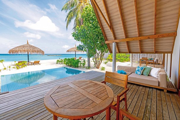Fushifaru Maldives - Wohnbeispiel Beach Duplex Villa (Zimmercodierungen FB1 & VV7)