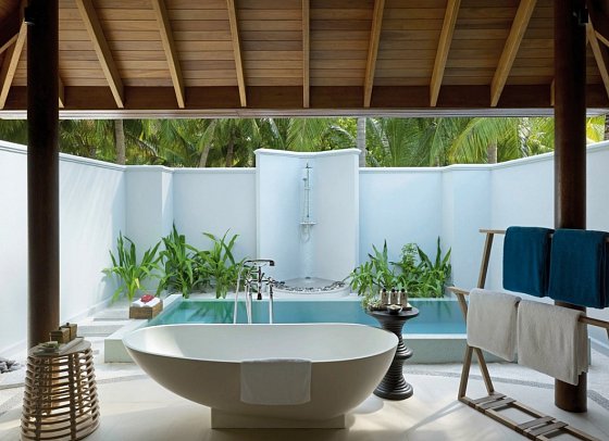 Dusit Thani Maldives - Beispiel Bad Beach Pool Villa (Zimmercodierungen VB2, VB8, VB3 & VB9)