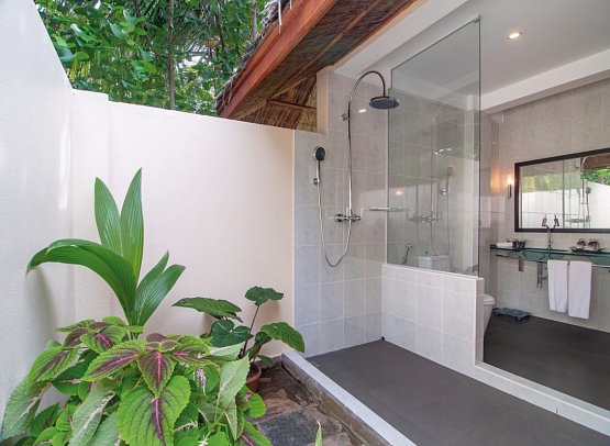 Mirihi Island Resort - Beispiel Bad 3-Bedroom Beach Suite (Zimmercodierung WB3)