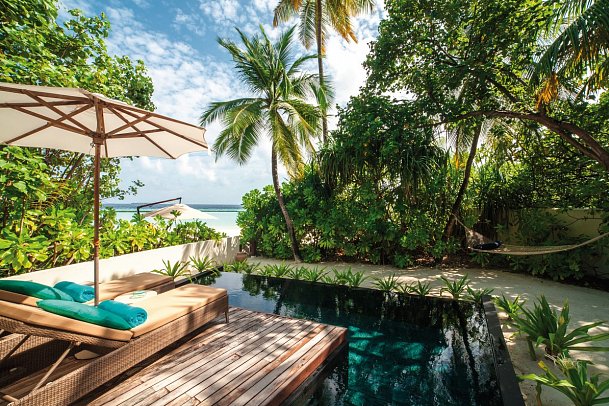Constance Halaveli Maldives - Wohnbeispiel Beach Villa (Zimmercodierung VB1)